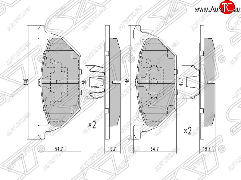 1 039 р. Колодки тормозные SAT (передние) Skoda Fabia Mk2 универсал дорестайлинг (2007-2010)  с доставкой в г. Екатеринбург