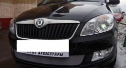 1 539 р. Сетка на бампер (рестайлинг) Russtal (хром)  Skoda Fabia  Mk2 (2007-2010) универсал дорестайлинг, хэтчбэк дорестайлинг  с доставкой в г. Екатеринбург. Увеличить фотографию 4