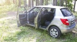 1 499 р. Накладки на порожки автомобиля RA (комплект 4 шт.) Skoda Fabia Mk2 универсал дорестайлинг (2007-2010)  с доставкой в г. Екатеринбург. Увеличить фотографию 2