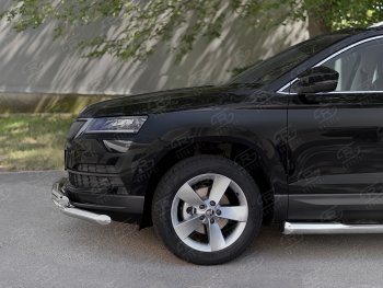 17 999 р. Защита переднего бампера (2 трубы Ø63 мм, нержавейка) Russtal Skoda Karoq NU7 дорестайлинг (2017-2021)  с доставкой в г. Екатеринбург. Увеличить фотографию 4