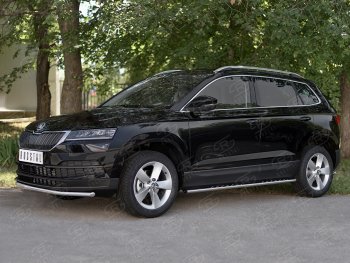 8 349 р. Защита переднего бампера (Ø42 мм, нержавейка) Russtal Skoda Karoq NU7 дорестайлинг (2017-2021)  с доставкой в г. Екатеринбург. Увеличить фотографию 3