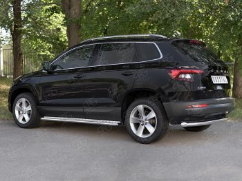 15 249 р. Защита заднего бампера (Ø63 мм, нержавейка) SLITKOFF Skoda Kodiaq NU7 дорестайлинг (2017-2021)  с доставкой в г. Екатеринбург. Увеличить фотографию 4