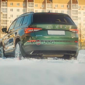 5 399 р. Имитация насадок глушителя MV-Tuning  Skoda Kodiaq  NU7 (2017-2021) дорестайлинг (SPACE GRAY (серый глянец))  с доставкой в г. Екатеринбург. Увеличить фотографию 4