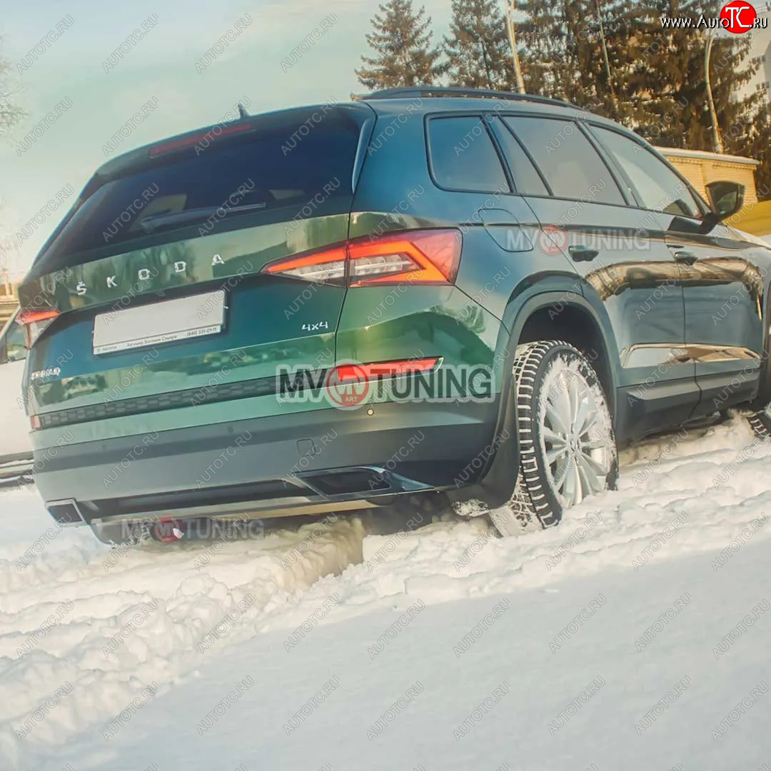 4 199 р. Имитация насадок глушителя MV-Tuning  Skoda Kodiaq  NU7 (2017-2021) дорестайлинг (Неокрашенные)  с доставкой в г. Екатеринбург