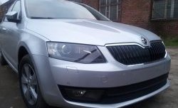 2 569 р. Сетка (для комплектации Ambition, Elegance) на бампер Russtal (черная)  Skoda Octavia  A7 (2012-2017) дорестайлинг лифтбэк, дорестайлинг универсал  с доставкой в г. Екатеринбург. Увеличить фотографию 3