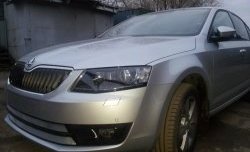 2 699 р. Сетка (для комплектации Ambition, Elegance) на бампер Russtal (хром)  Skoda Octavia  A7 (2012-2017) дорестайлинг лифтбэк, дорестайлинг универсал  с доставкой в г. Екатеринбург. Увеличить фотографию 2