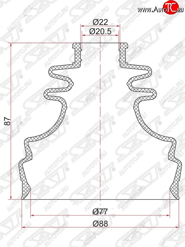 329 р. Пыльник ШРУСа (внутренний) SAT  Skoda Octavia ( Tour A4 1U5,  Tour A4 1U2) (1996-2000), Volkswagen Passat ( B5,  B5.5) (1996-2005)  с доставкой в г. Екатеринбург