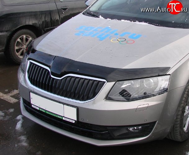 2 799 р. Дефлектор капота NovLine Skoda Octavia A7 дорестайлинг универсал (2012-2017)  с доставкой в г. Екатеринбург