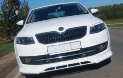 5 999 р. Накладка на передний бампер CT Skoda Octavia A7 дорестайлинг универсал (2012-2017) (Неокрашенная)  с доставкой в г. Екатеринбург. Увеличить фотографию 4