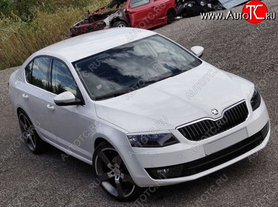 1 199 р. Реснички на фары CT Skoda Octavia A7 дорестайлинг лифтбэк (2012-2017) (Неокрашенные)  с доставкой в г. Екатеринбург