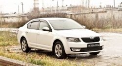 819 р. Реснички на фары RA Skoda Octavia A7 дорестайлинг лифтбэк (2012-2017) (Неокрашенные)  с доставкой в г. Екатеринбург. Увеличить фотографию 2