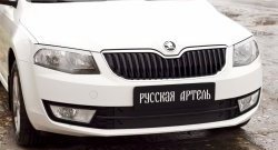 819 р. Реснички на фары RA Skoda Octavia A7 дорестайлинг лифтбэк (2012-2017) (Неокрашенные)  с доставкой в г. Екатеринбург. Увеличить фотографию 5