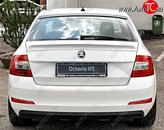 2 949 р. Лип спойлер CT Skoda Octavia A7 рестайлинг лифтбэк (2016-2020) (Неокрашенный)  с доставкой в г. Екатеринбург