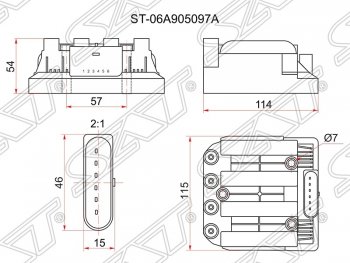 4 399 р. Катушка зажигания SAT (модуль)  Skoda Octavia ( Tour A4 1U5,  Tour A4 1U2) (1996-2000), Volkswagen Bora (1998-2005), Volkswagen Caddy  2K (2003-2010), Volkswagen Golf  4 (1997-2003), Volkswagen Touran  1T (2006-2010)  с доставкой в г. Екатеринбург. Увеличить фотографию 1