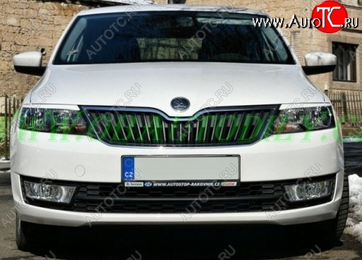 1 099 р. Реснички на фары CT Skoda Rapid NH3 дорестайлинг лифтбэк (2012-2017) (Неокрашенные)  с доставкой в г. Екатеринбург