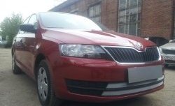 2 399 р. Сетка на бампер Russtal (хром) Skoda Rapid NH3 дорестайлинг лифтбэк (2012-2017)  с доставкой в г. Екатеринбург. Увеличить фотографию 3