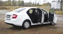 2 149 р. Накладки на порожки автомобиля RA Skoda Rapid NH3 дорестайлинг лифтбэк (2012-2017) (Комплект (передние+задние))  с доставкой в г. Екатеринбург. Увеличить фотографию 4