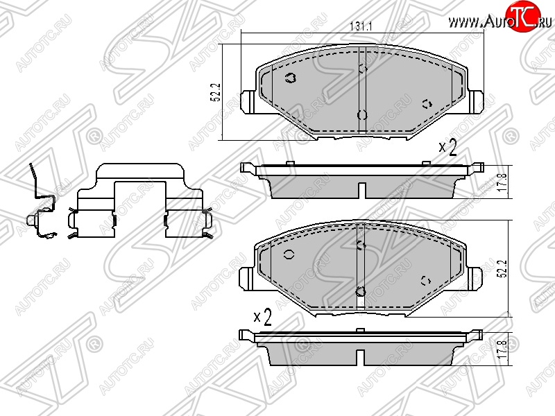 1 239 р. Колодки тормозные SAT (передние)  Skoda Rapid ( NH3,  NH1) (2012-2017), Volkswagen Polo  5 (2009-2020)  с доставкой в г. Екатеринбург