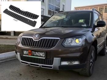 Заглушка решетки радиатора (верхняя, OUTDOOR) MV-Tuning Skoda Yeti (2013-2018)  (Текстурная поверхность)