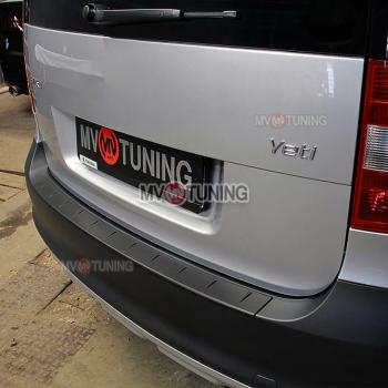 1 499 р. Защитная накладка заднего бампера MV-Tuning  Skoda Yeti (2013-2018) (Текстурная поверхность)  с доставкой в г. Екатеринбург. Увеличить фотографию 1