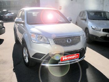 12 899 р. Защита переднего бампера WINBO (Ø76 мм, нержавейка)  SSANGYONG Actyon (2013-2021) рестайлинг  с доставкой в г. Екатеринбург. Увеличить фотографию 2