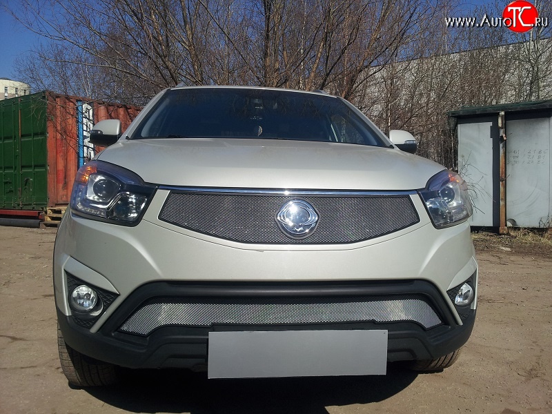 1 539 р. Нижняя сетка на бампер Russtal (хром) SSANGYONG Actyon рестайлинг (2013-2021)  с доставкой в г. Екатеринбург