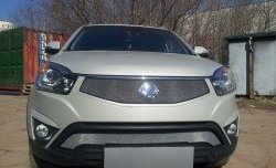 1 539 р. Сетка в решетку радиатора Russtal  SSANGYONG Actyon (2013-2021) рестайлинг (хром)  с доставкой в г. Екатеринбург. Увеличить фотографию 1