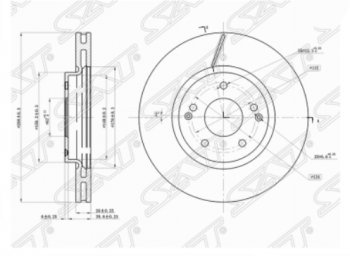 2 479 р. Передний тормозной диск SAT SSANGYONG Actyon дорестайлинг (2010-2013)  с доставкой в г. Екатеринбург. Увеличить фотографию 1