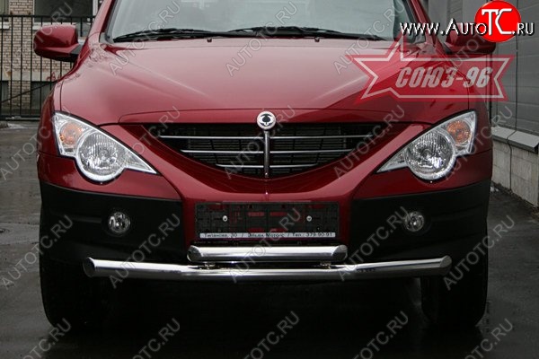 1 052 р. Защита переднего бампера двойная Souz-96 (d76/60) SSANGYONG Actyon 1 (2006-2010)  с доставкой в г. Екатеринбург