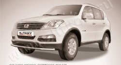 12 549 р. Одинарная защита переднего бампера диаметром 57 мм Slitkoff  SSANGYONG Rexton  Y290 (2012-2017) (Цвет: нержавеющая полированная сталь)  с доставкой в г. Екатеринбург. Увеличить фотографию 1