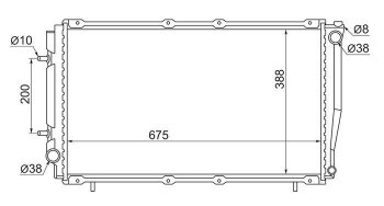 Радиатор двигателя SAT Subaru Legacy BD/B11 седан дорестайлинг (1993-1996)