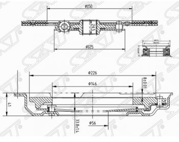 9 299 р. Комплект сцепления SAT (EJ254/EJ20#/EJ18S не турбо) Subaru Forester SG дорестайлинг (2002-2005)  с доставкой в г. Екатеринбург. Увеличить фотографию 2