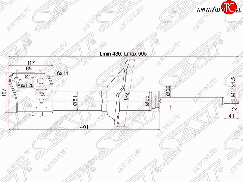 3 199 р. Правый амортизатор передний SAT  Subaru Forester  SF (2000-2002) рестайлинг  с доставкой в г. Екатеринбург