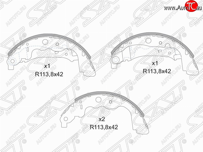 1 399 р. Колодки тормозные задние SAT  Subaru Forester ( SF,  SG) - Impreza ( GC,  GD,  GG)  с доставкой в г. Екатеринбург