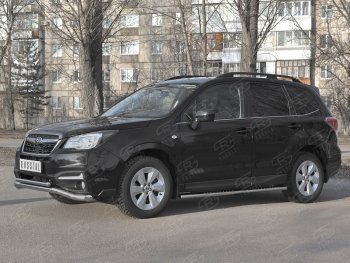 27 999 р. Защита переднего бампера (2 трубы Ø63 и 42 мм, нержавейка) SLITKOFF Subaru Forester SJ рестайлинг (2016-2019)  с доставкой в г. Екатеринбург. Увеличить фотографию 3