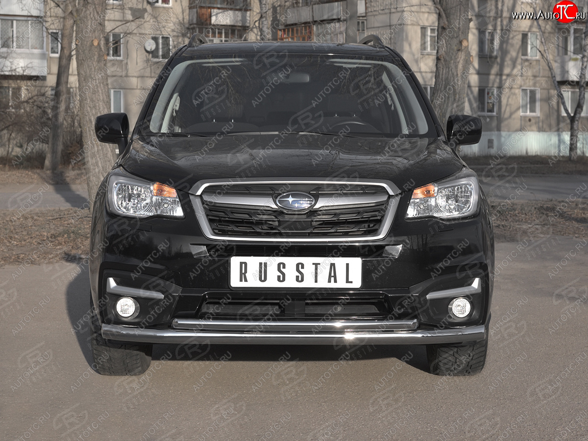 26 999 р. Защита переднего бампера SLITKOFF d63 секции-d42 дуга Subaru Forester SJ рестайлинг (2016-2019)  с доставкой в г. Екатеринбург