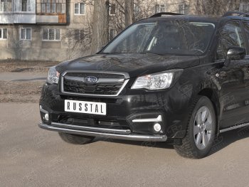 26 999 р. Защита переднего бампера SLITKOFF d63 секции-d42 дуга Subaru Forester SJ рестайлинг (2016-2019)  с доставкой в г. Екатеринбург. Увеличить фотографию 2