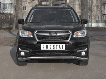 8 999 р. Защита переднего бампера Russtal d63 волна  Subaru Forester  SJ (2016-2019) рестайлинг  с доставкой в г. Екатеринбург. Увеличить фотографию 1