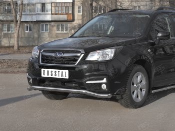 8 999 р. Защита переднего бампера Russtal d63 волна  Subaru Forester  SJ (2016-2019) рестайлинг  с доставкой в г. Екатеринбург. Увеличить фотографию 2