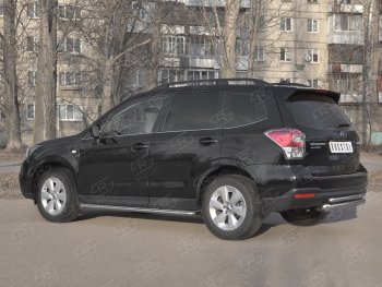 20 999 р. Защита заднего бампера (2 трубы Ø63 и 42 мм, нержавейка) SLITKOFF Subaru Forester SJ рестайлинг (2016-2019)  с доставкой в г. Екатеринбург. Увеличить фотографию 3