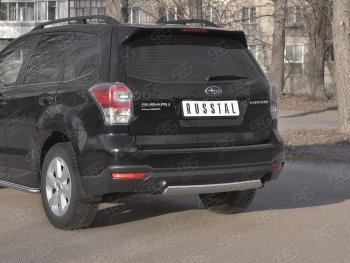 9 999 р. Защита заднего бампера (Ø75х42 мм, нержавейка) Russtal  Subaru Forester  SJ (2016-2019) рестайлинг  с доставкой в г. Екатеринбург. Увеличить фотографию 2