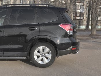 9 999 р. Защита заднего бампера (Ø75х42 мм, нержавейка) Russtal  Subaru Forester  SJ (2016-2019) рестайлинг  с доставкой в г. Екатеринбург. Увеличить фотографию 3