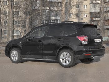 9 999 р. Защита заднего бампера (Ø75х42 мм, нержавейка) Russtal  Subaru Forester  SJ (2016-2019) рестайлинг  с доставкой в г. Екатеринбург. Увеличить фотографию 4