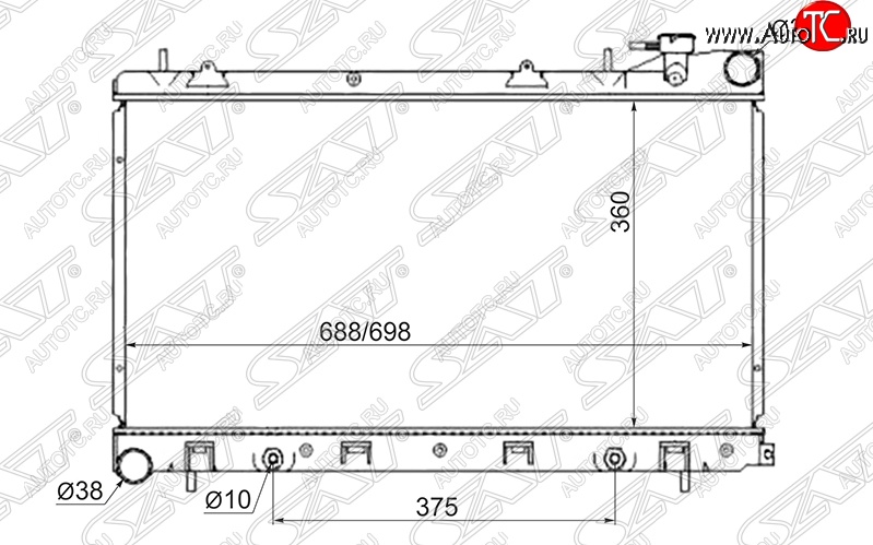 6 199 р. Радиатор двигателя SAT (пластинчатый) Subaru Impreza GD седан дорестайлинг (2000-2002)  с доставкой в г. Екатеринбург