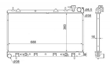Радиатор двигателя SAT Subaru (Субару) Forester (Форестер)  SG (2002-2005) SG дорестайлинг
