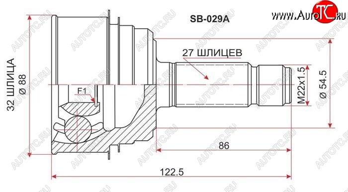 1 439 р. ШРУС SAT (наружный, GDB EJ20 6MT 4WD)  Subaru Impreza ( GD,  GG) (2000-2007) седан дорестайлинг, хэтчбэк дорестайлинг, седан 1-ый рестайлинг, хэтчбэк 1-ый рестайлинг, седан 2-ой рестайлинг, хэтчбэк 2-ой рестайлинг  с доставкой в г. Екатеринбург