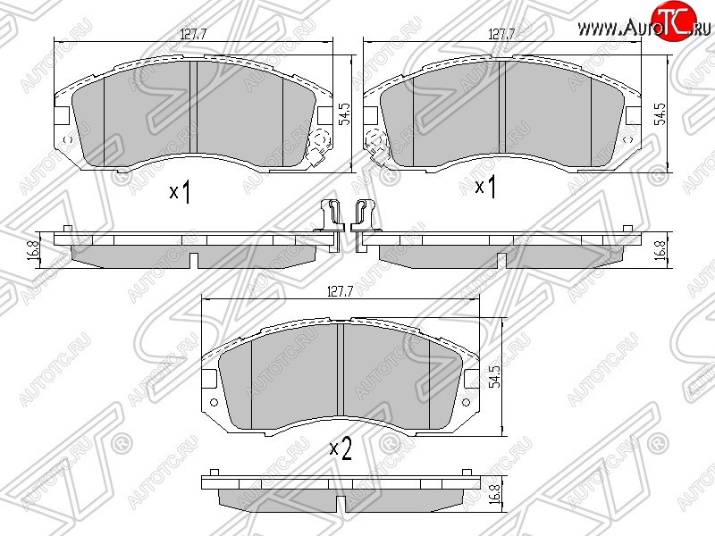 1 049 р. Колодки тормозные SAT (передние)  Subaru Impreza  GC - Legacy  BD/B11  с доставкой в г. Екатеринбург