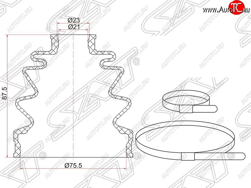 329 р. Пыльник ШРУСа (наружный) SAT  Subaru Impreza  GC (1992-2000), Suzuki Grand Vitara ( FTB03 3 двери,  3TD62, TL52 5 дверей) (1997-2005)  с доставкой в г. Екатеринбург