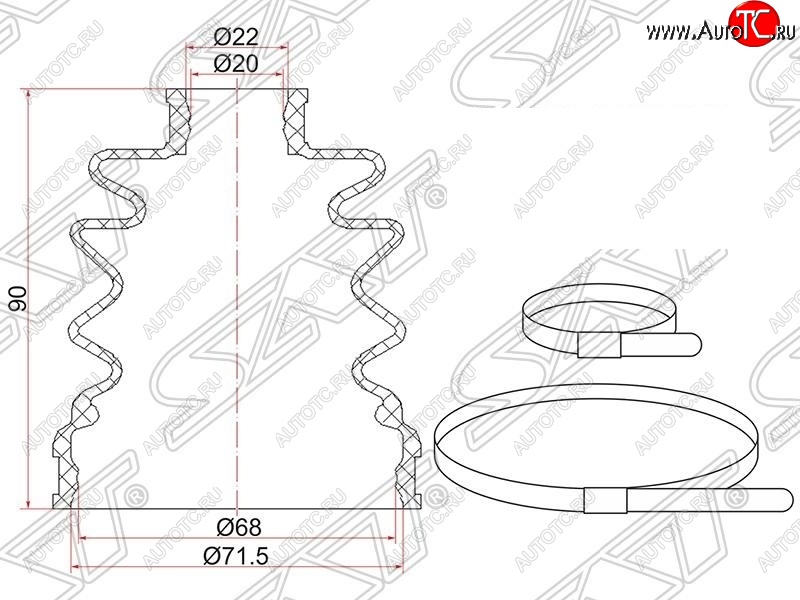 429 р. Пыльник ШРУСа (внутренний/задний) SAT  Subaru Impreza ( GE,  GH) (2007-2012) седан, хэтчбэк  с доставкой в г. Екатеринбург