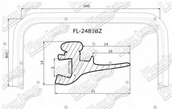 Молдинг лобового стекла FlexLine  Legacy ( BL/B13,  BL,B13), Outback  BP